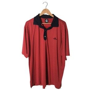 Foot Joy Shirt Men's Size XL Red White Stars Polo Golf